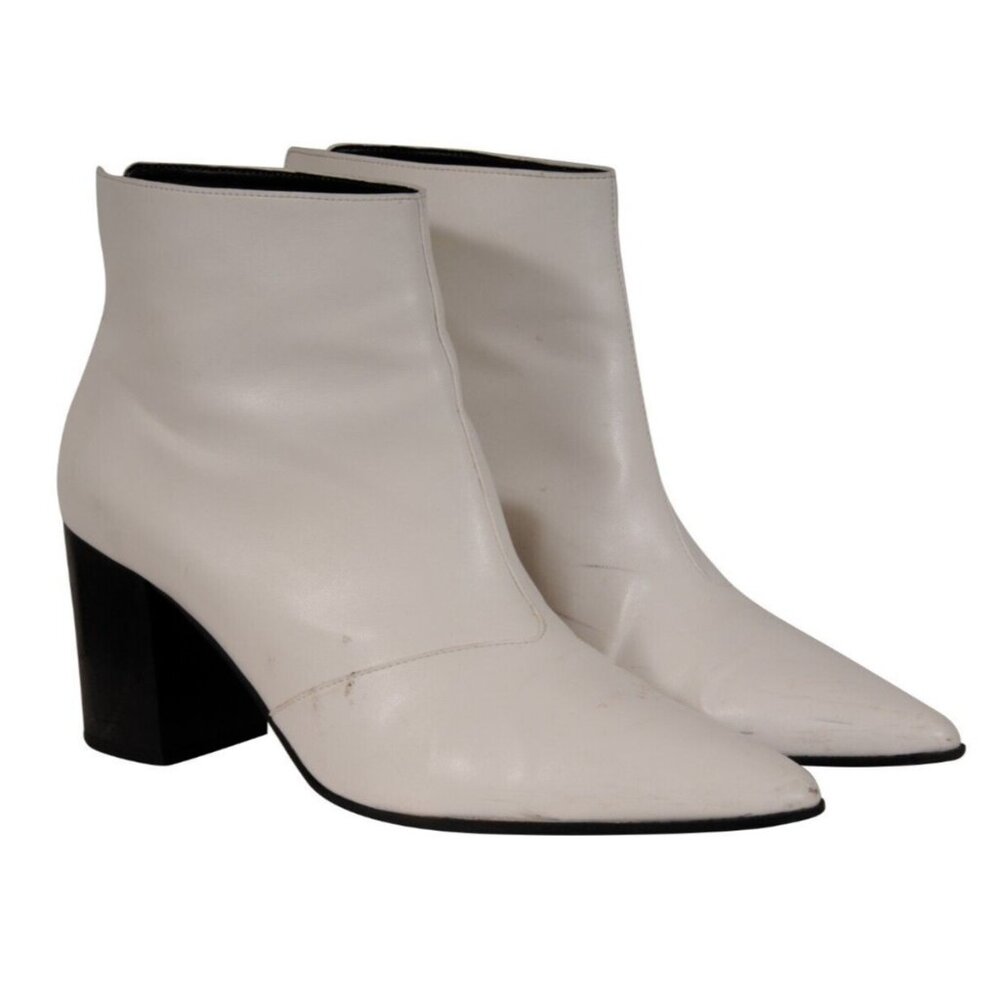 Stella McCartney Womens Ankle Boots Size US 9 EU 39 White Leather Booties